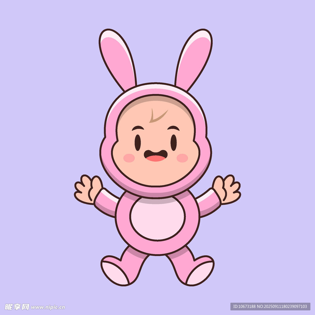 穿兔子裝的可愛小寶寶