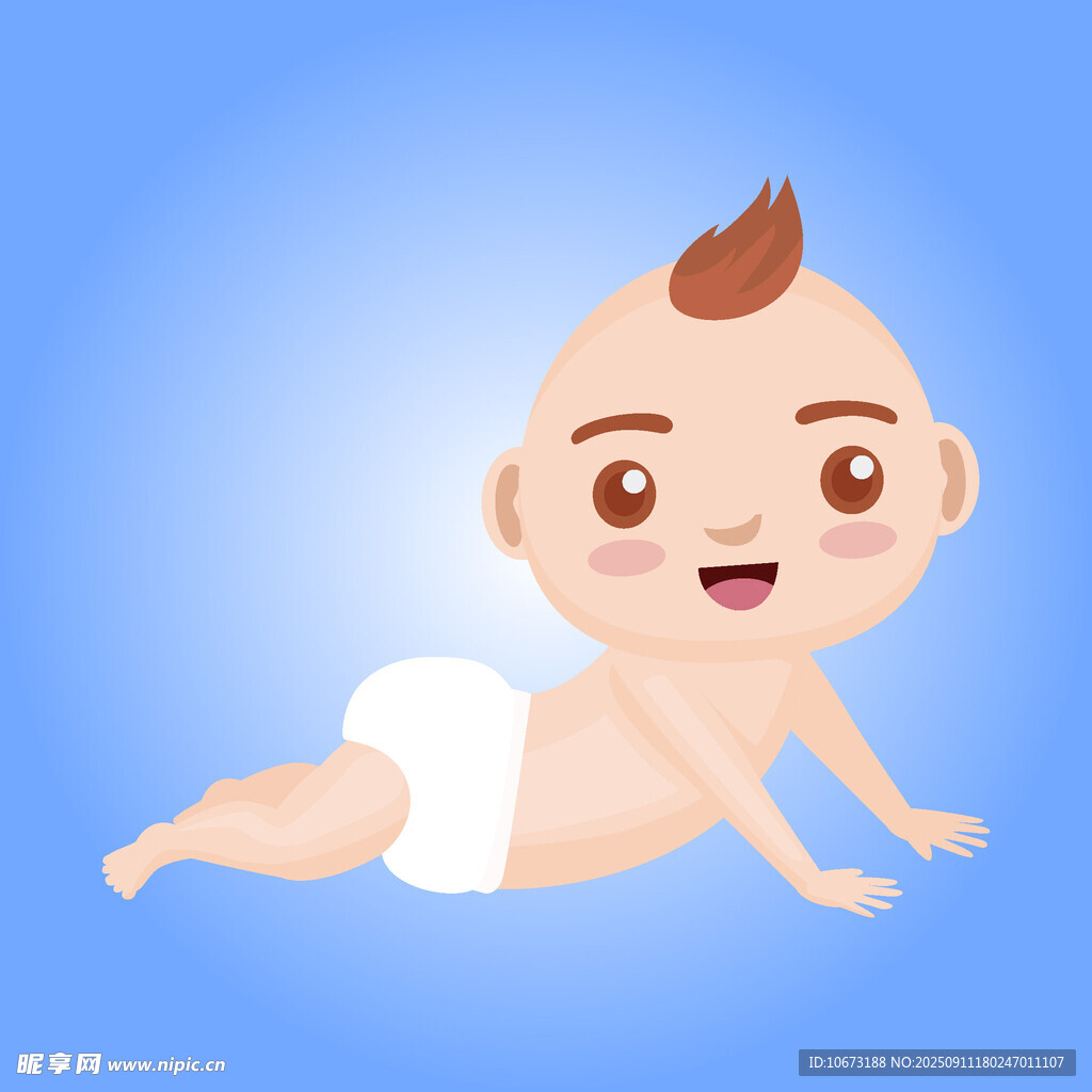 趴著的可愛小嬰兒