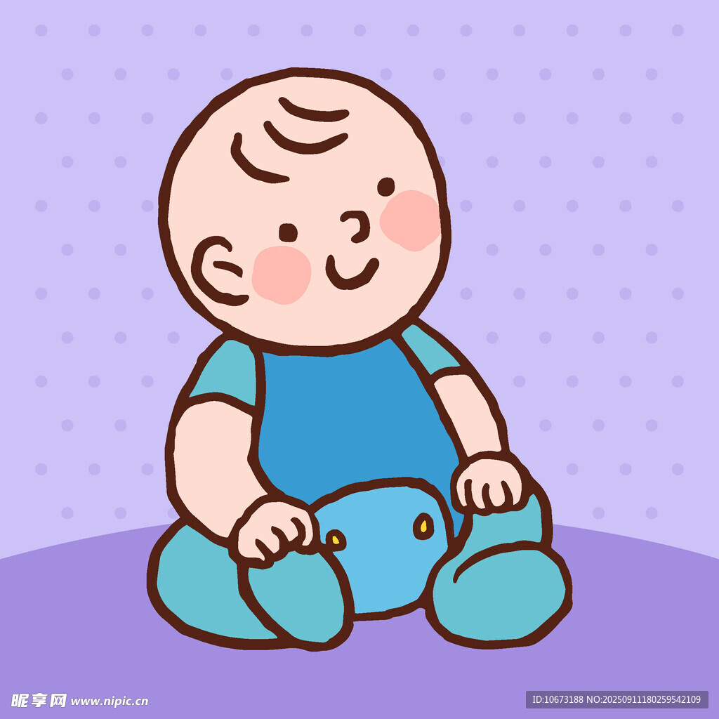 可愛寶寶玩藍色玩具