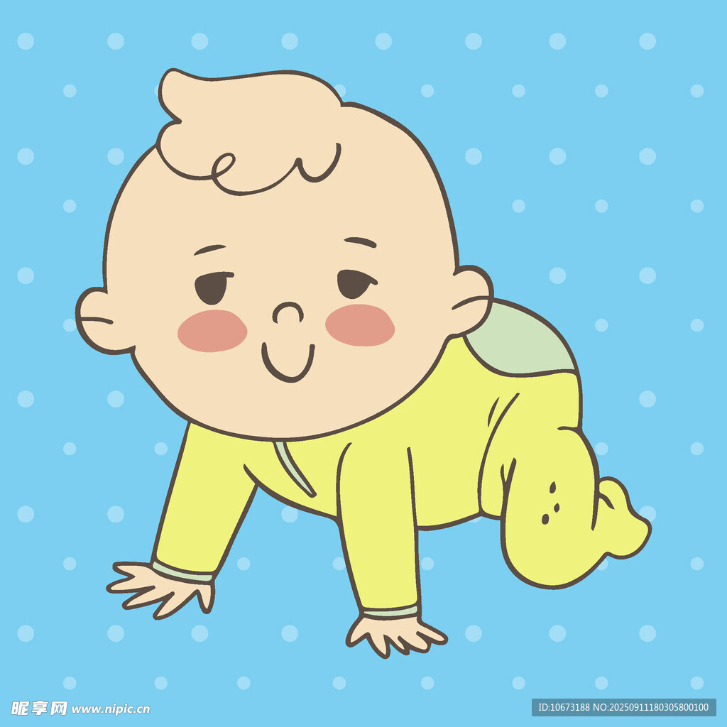 爬行的可愛小寶貝