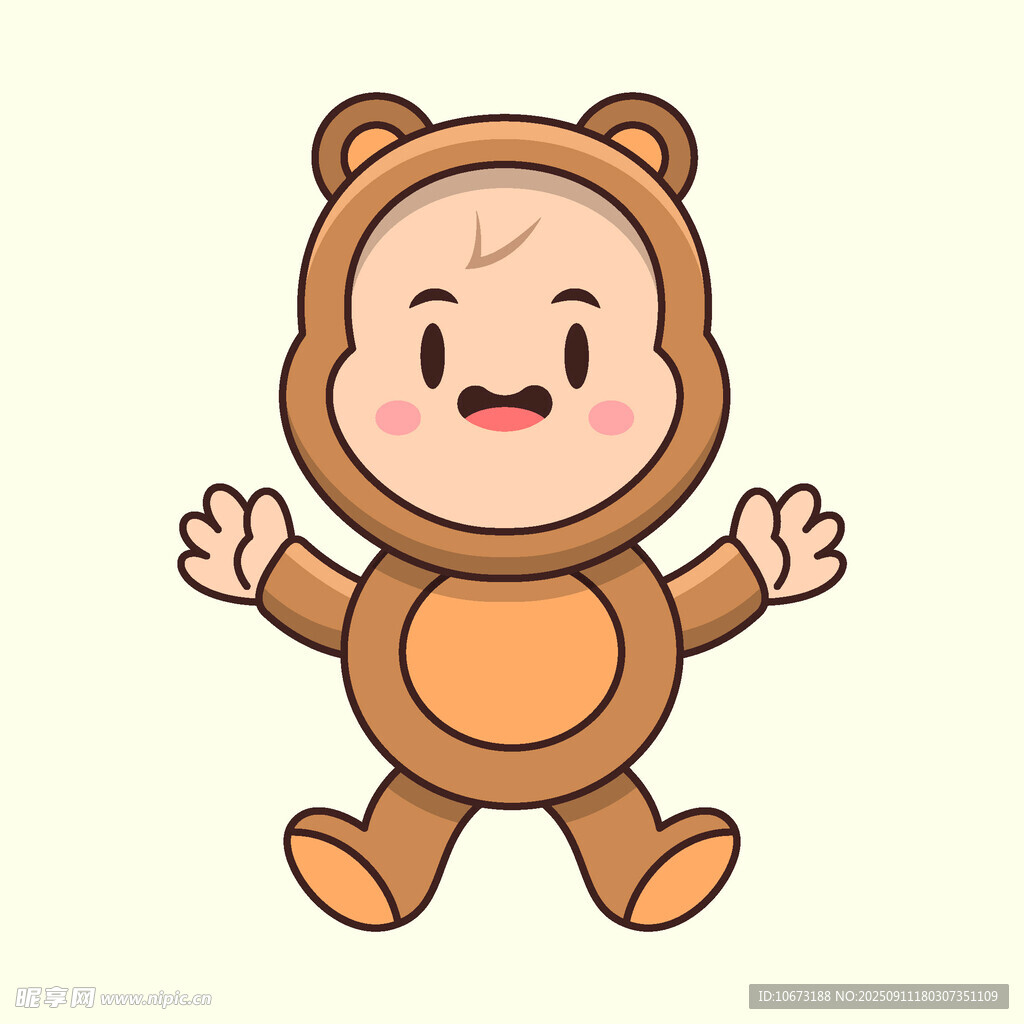 可愛小熊裝扮的萌娃
