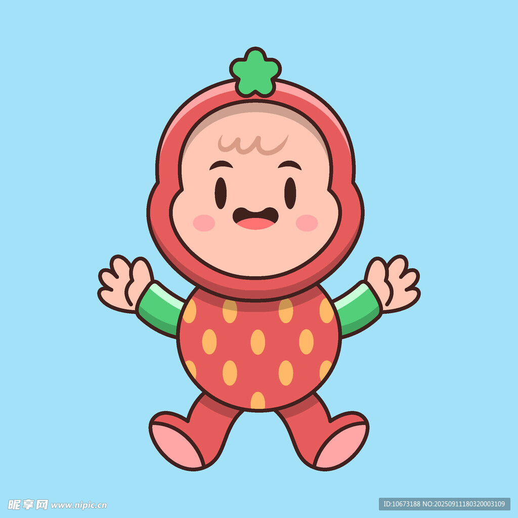 可愛草莓裝寶寶形象