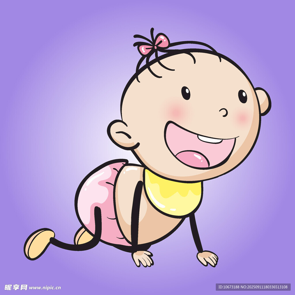 爬行的可愛(ài)寶寶