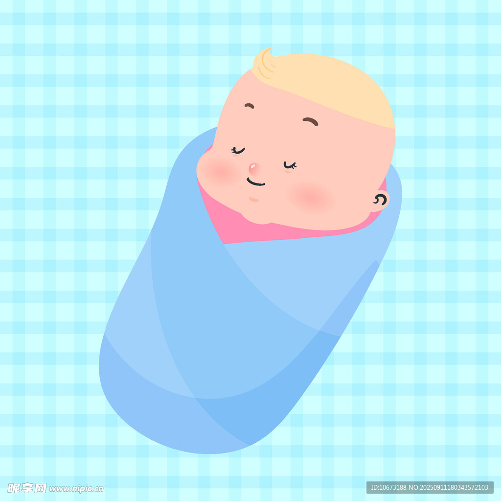 襁褓中的熟睡嬰兒