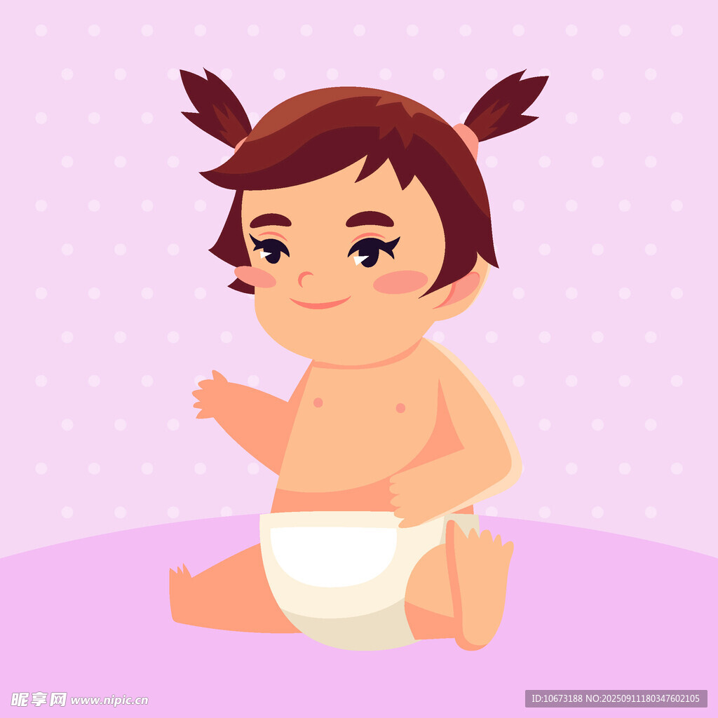 可愛坐地小嬰兒