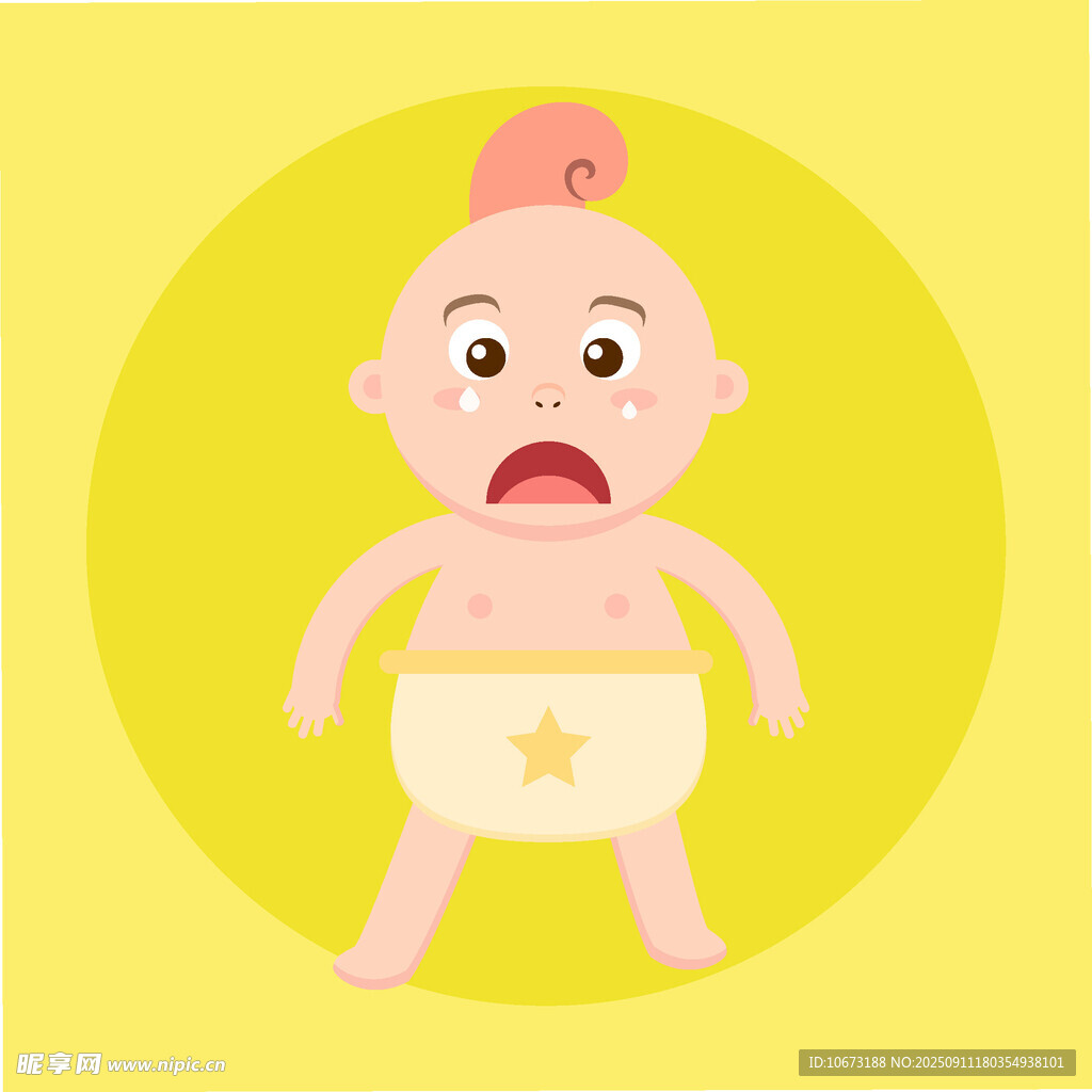 哭鬧的卡通小嬰兒