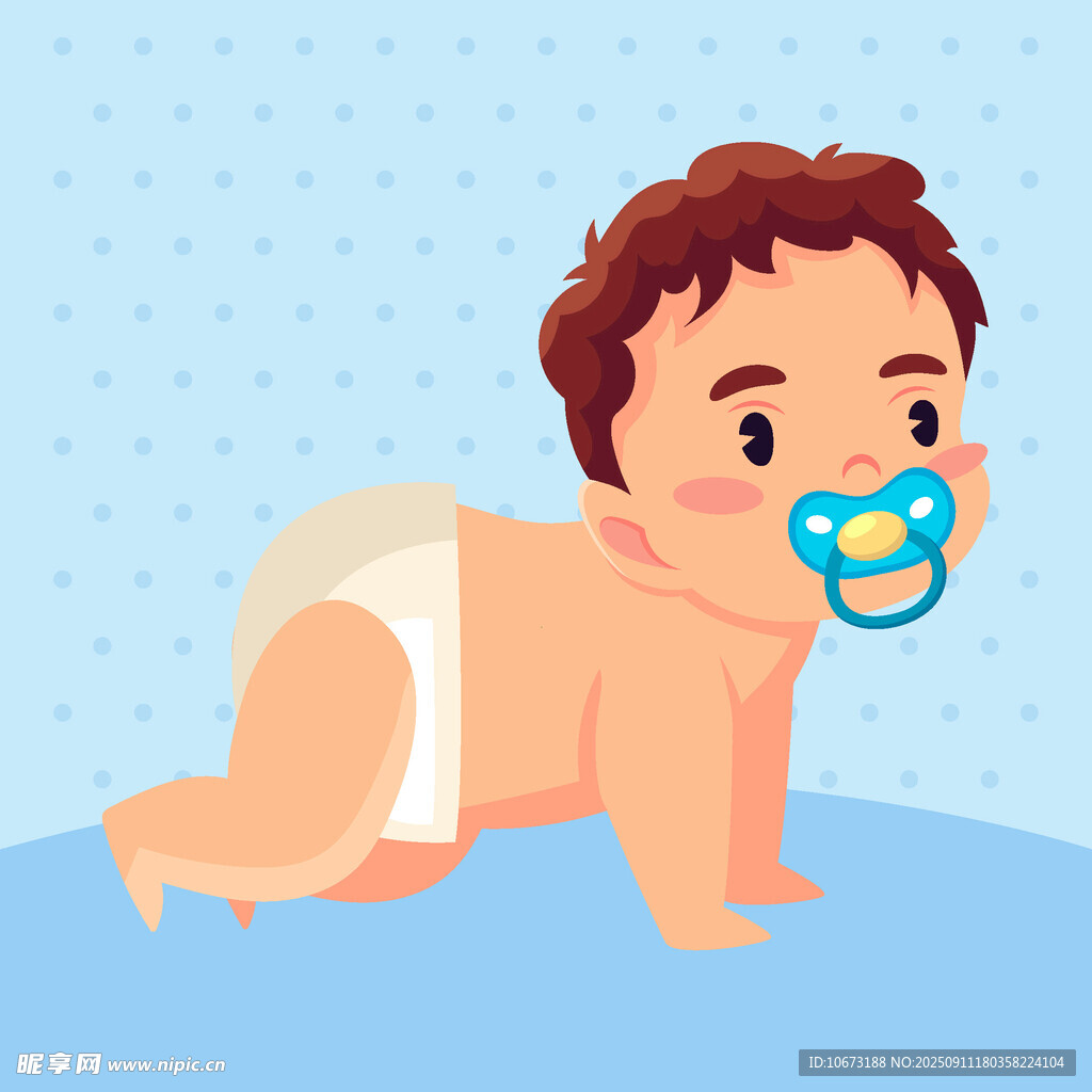 爬行的可愛嬰兒
