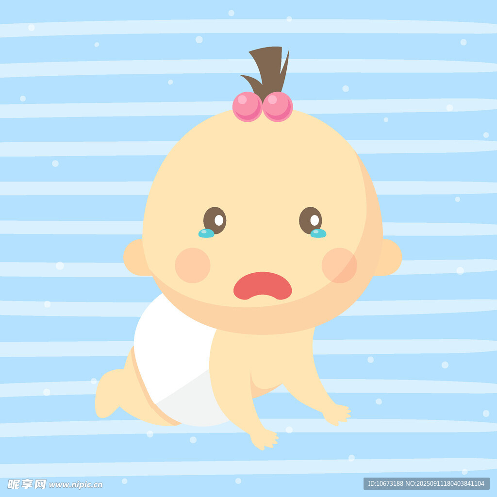 哭泣的可愛小嬰兒