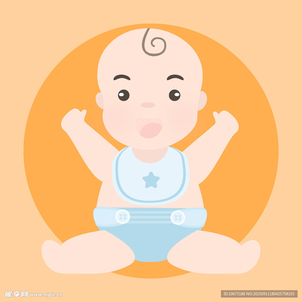 可愛(ài)嬰兒坐立形象