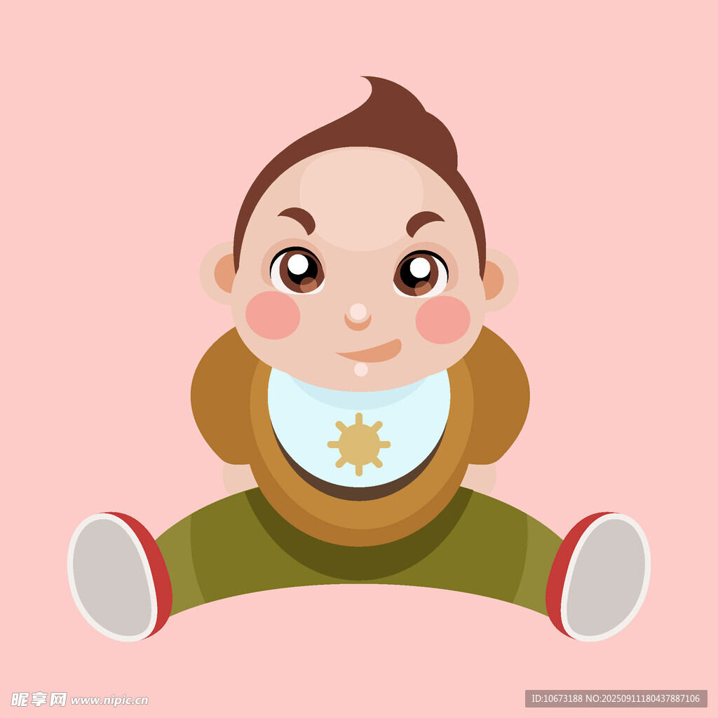 可愛(ài)寶寶坐著的卡通形象