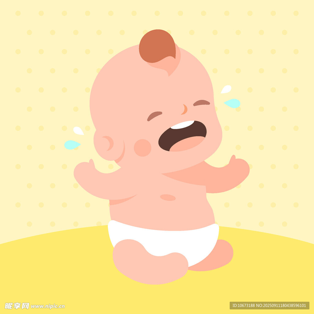 哭泣的可愛小嬰兒