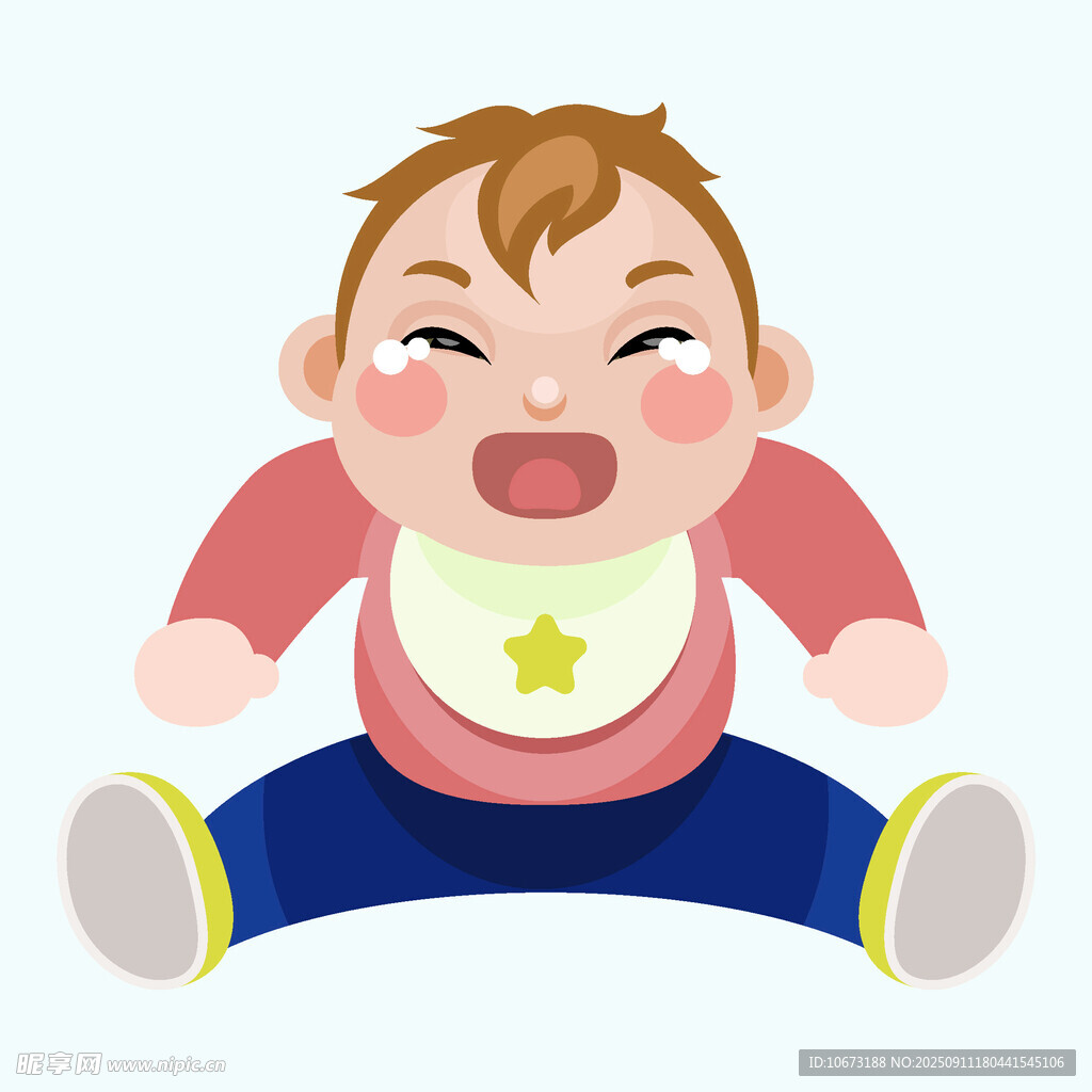 開心寶寶坐著開懷大笑