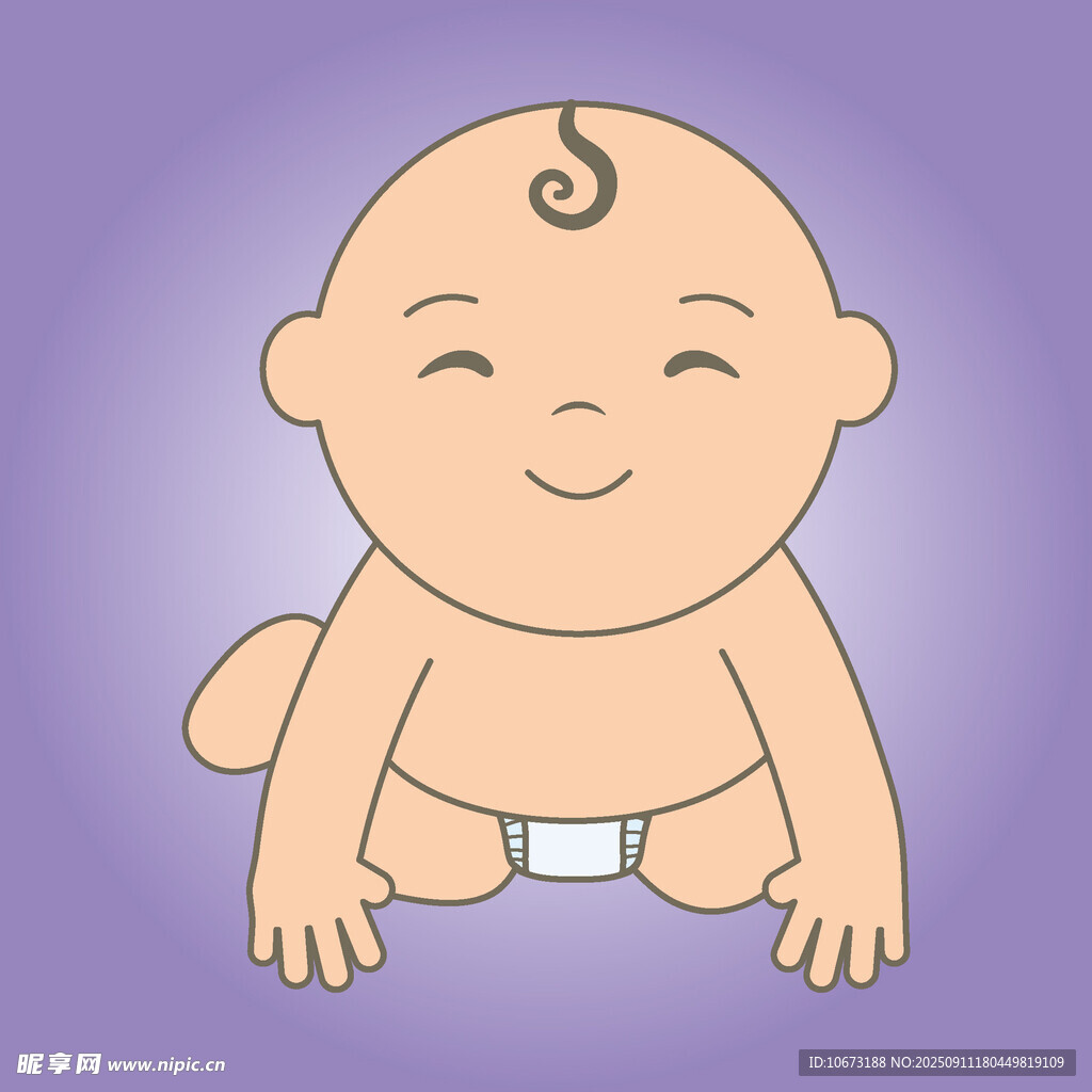 可愛(ài)爬行嬰兒形象