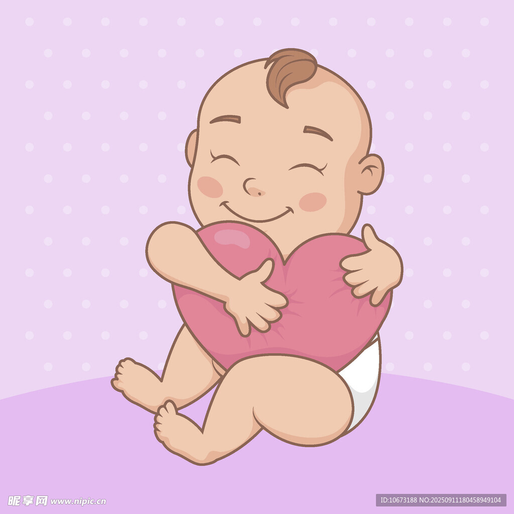 可愛寶寶抱愛心
