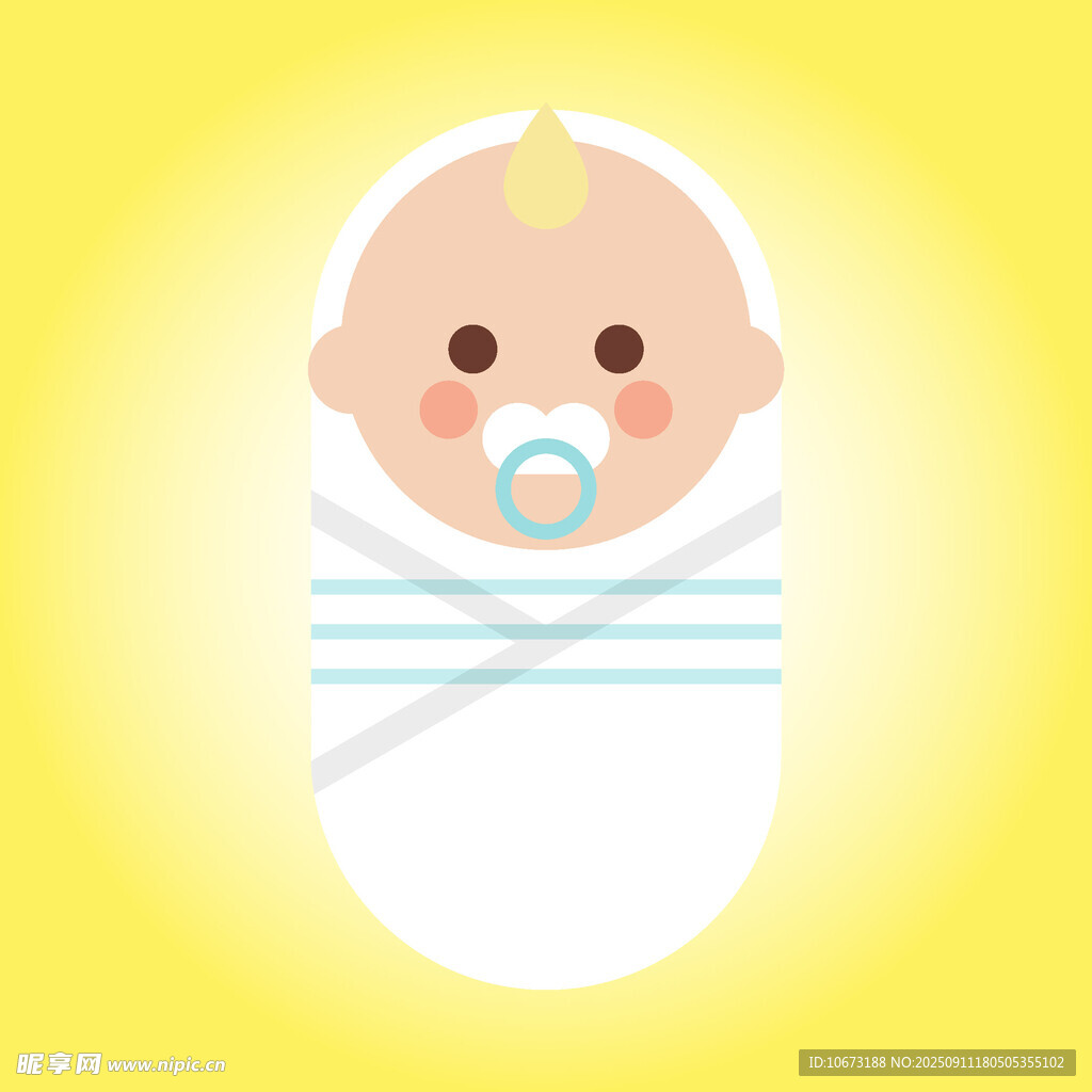裹襁褓的可愛嬰兒