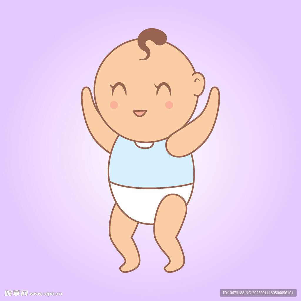 可愛嬰兒開心舞動