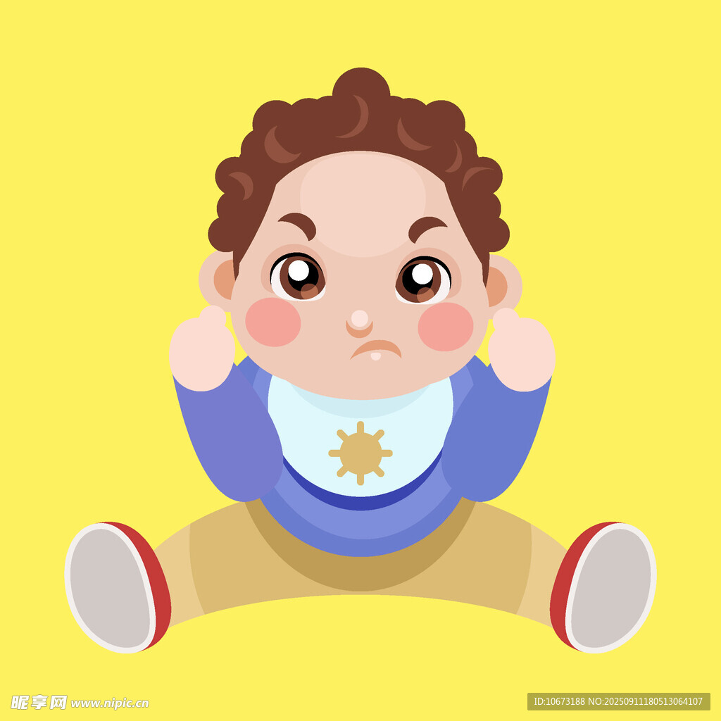 可愛(ài)寶寶坐著做搞怪表情