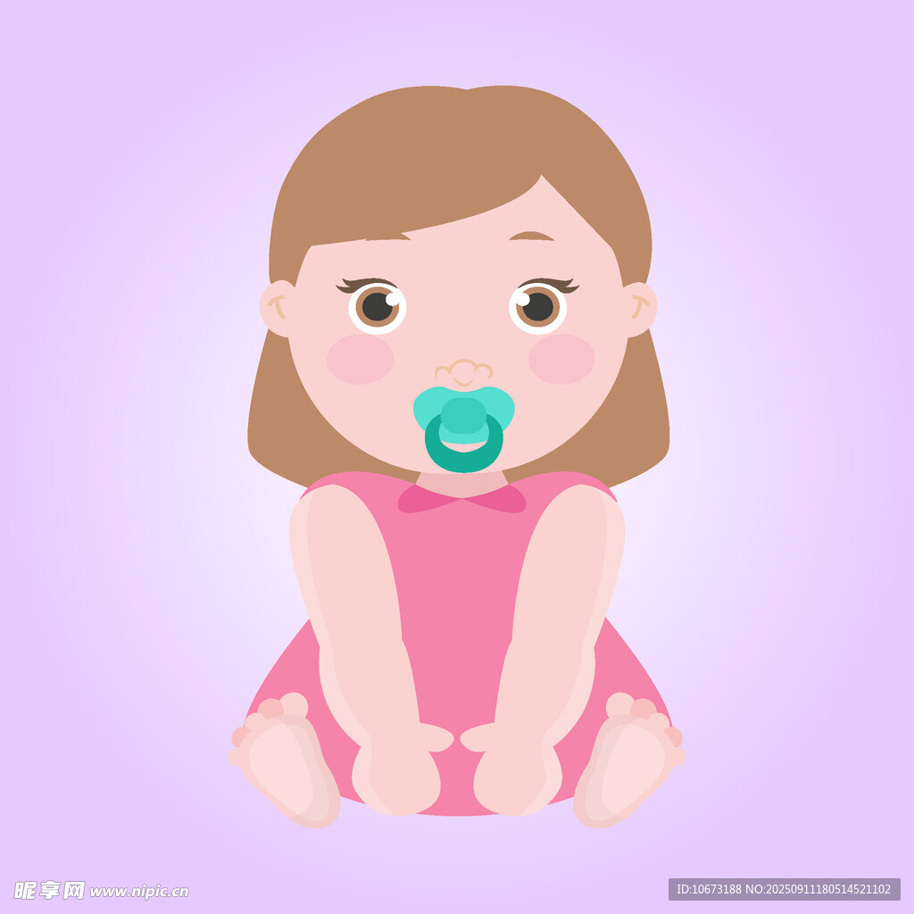 坐著的可愛粉色衣服小嬰兒
