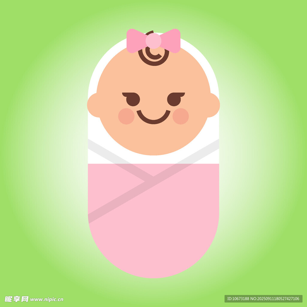 可愛(ài)裹毯微笑小嬰兒