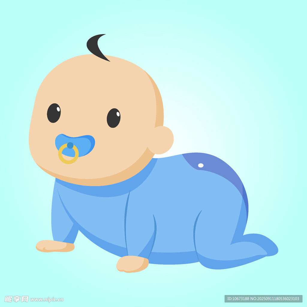 趴著的可愛嬰兒