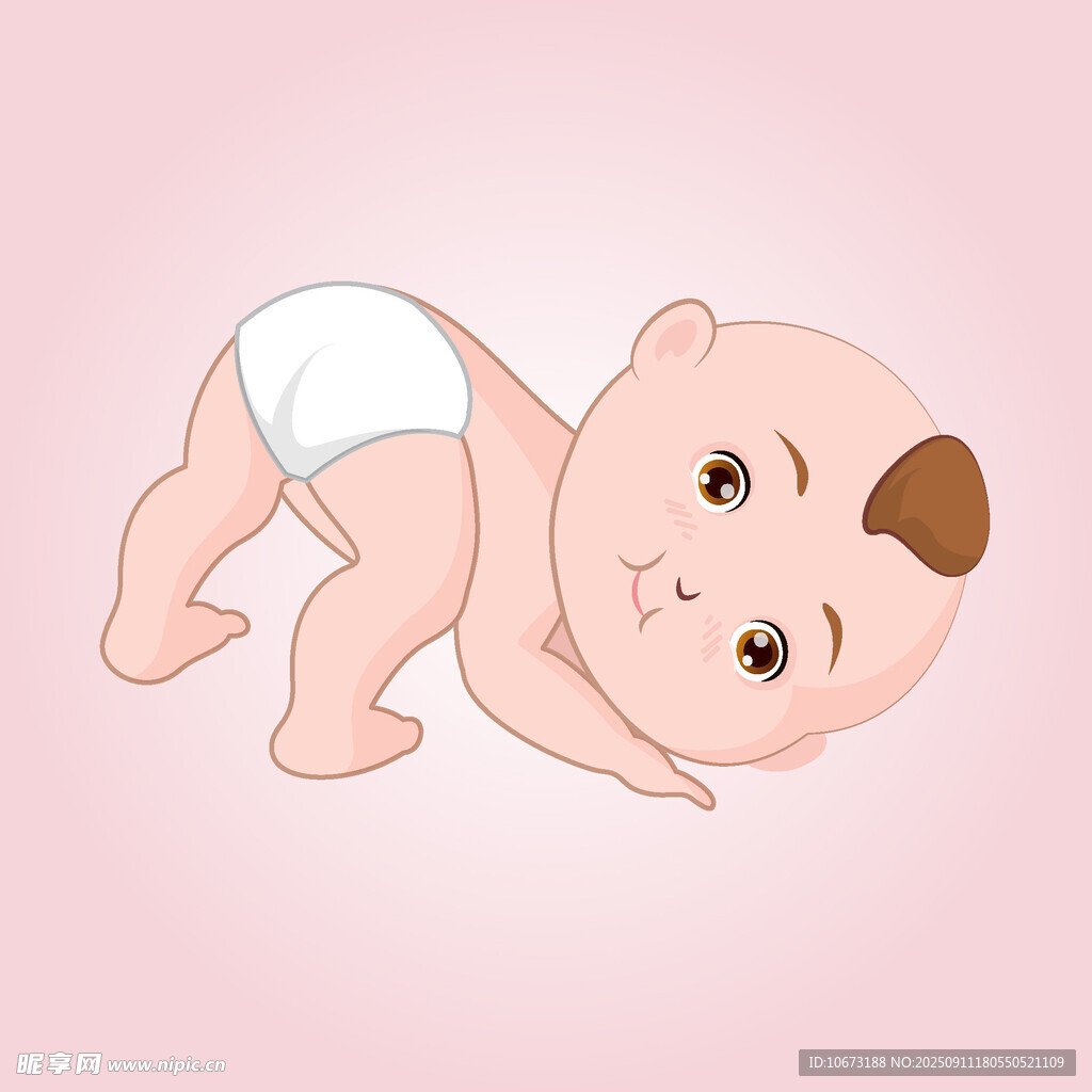 趴著的可愛(ài)小嬰兒