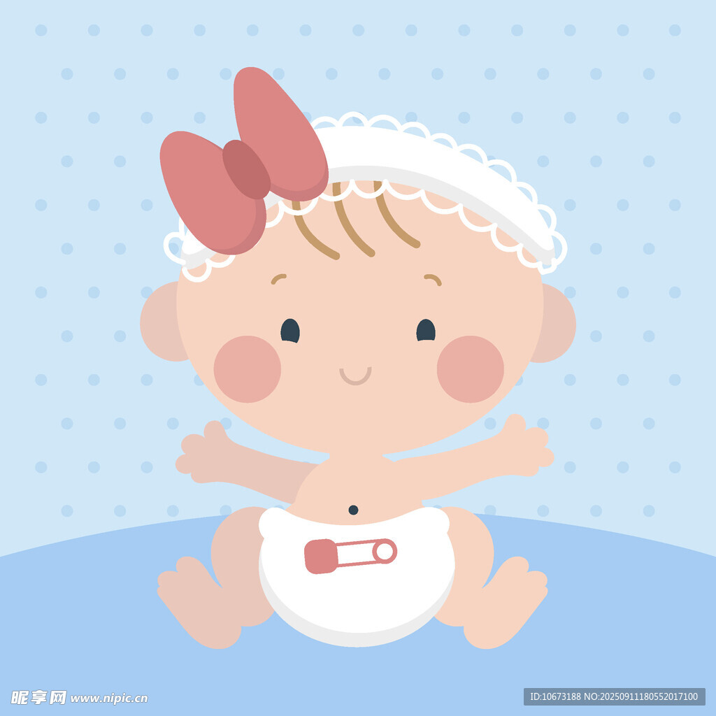 可愛戴蝴蝶結(jié)的小嬰兒