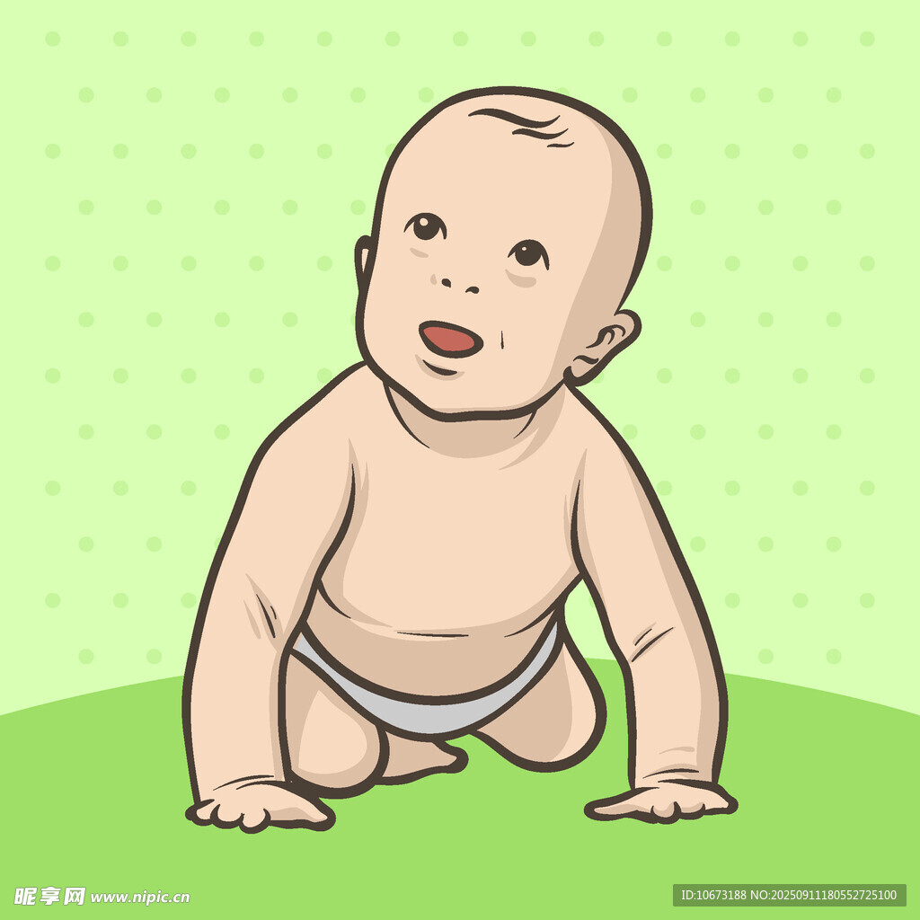 爬行的可愛小嬰兒