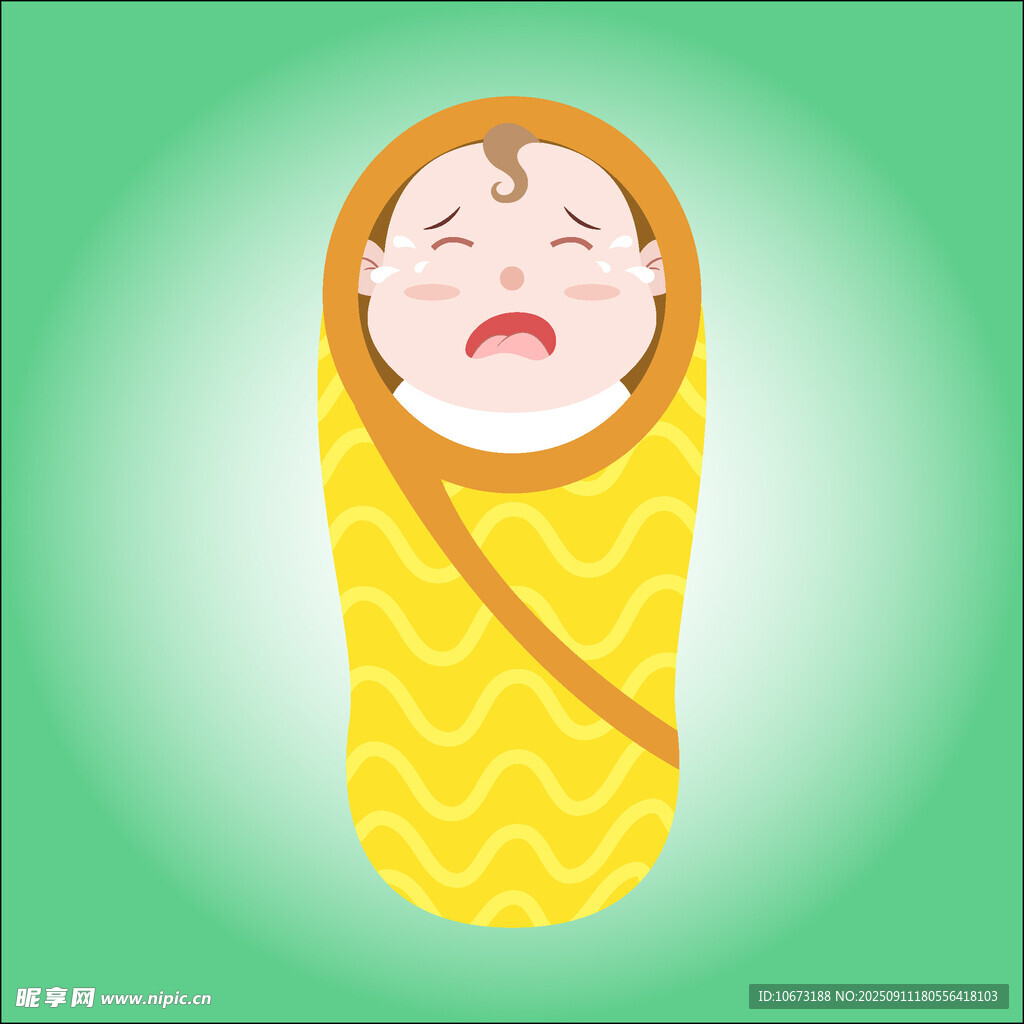 裹襁褓哭泣的可愛小嬰兒