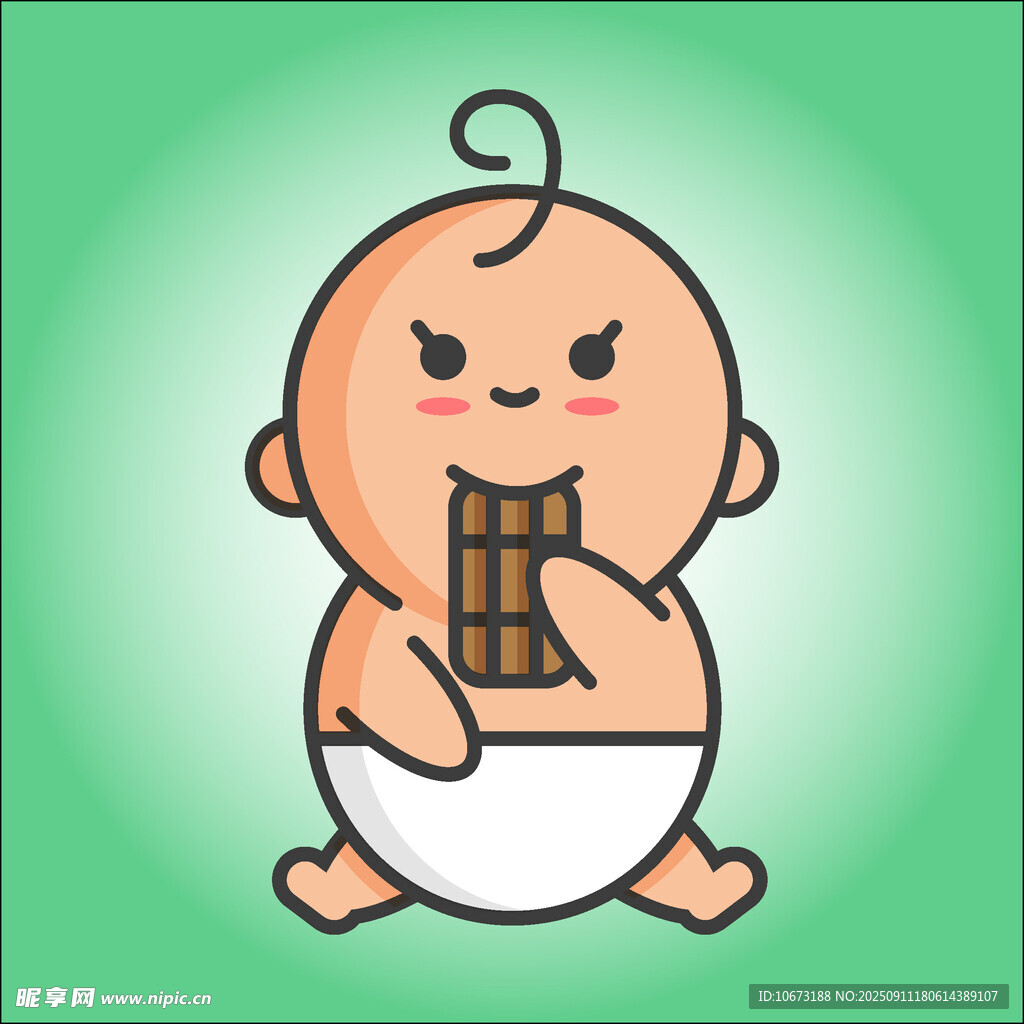 可愛寶寶啃食巧克力