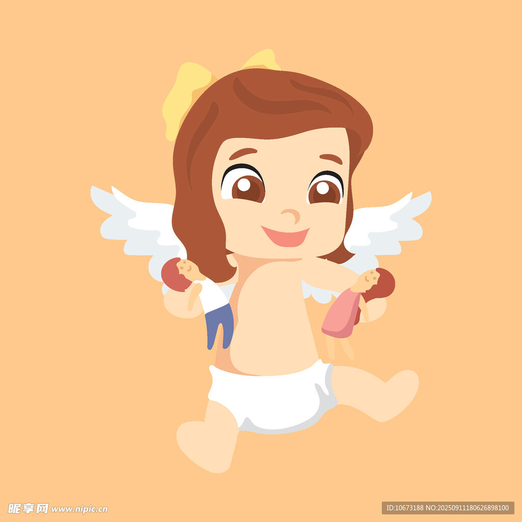 可愛小天使形象插畫