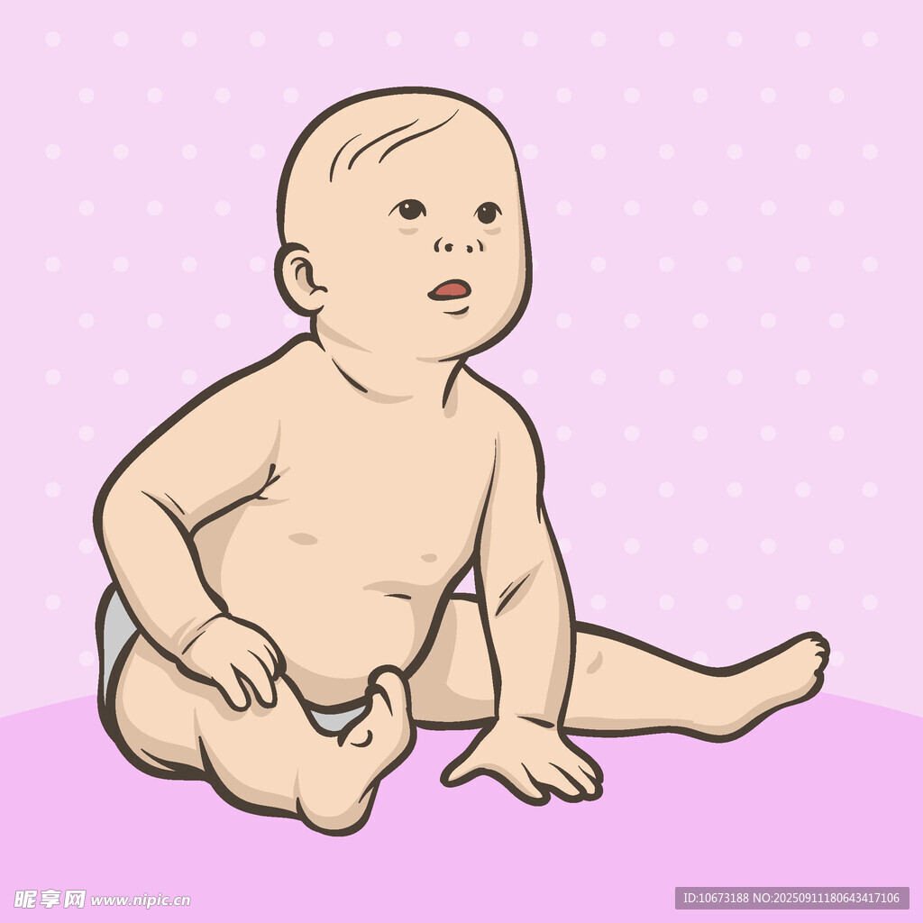坐著的可愛小嬰兒