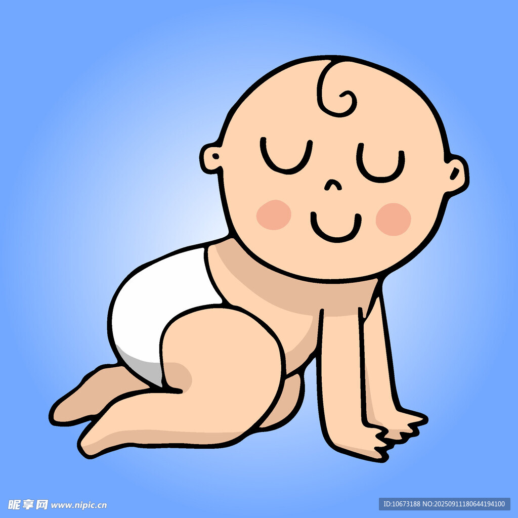 爬行的可愛小嬰兒
