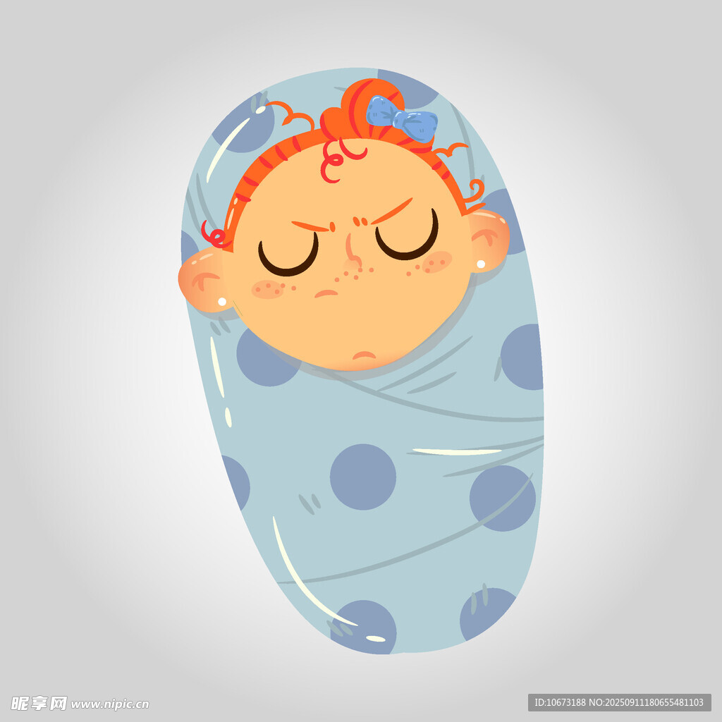 裹在襁褓中的可愛(ài)小嬰兒