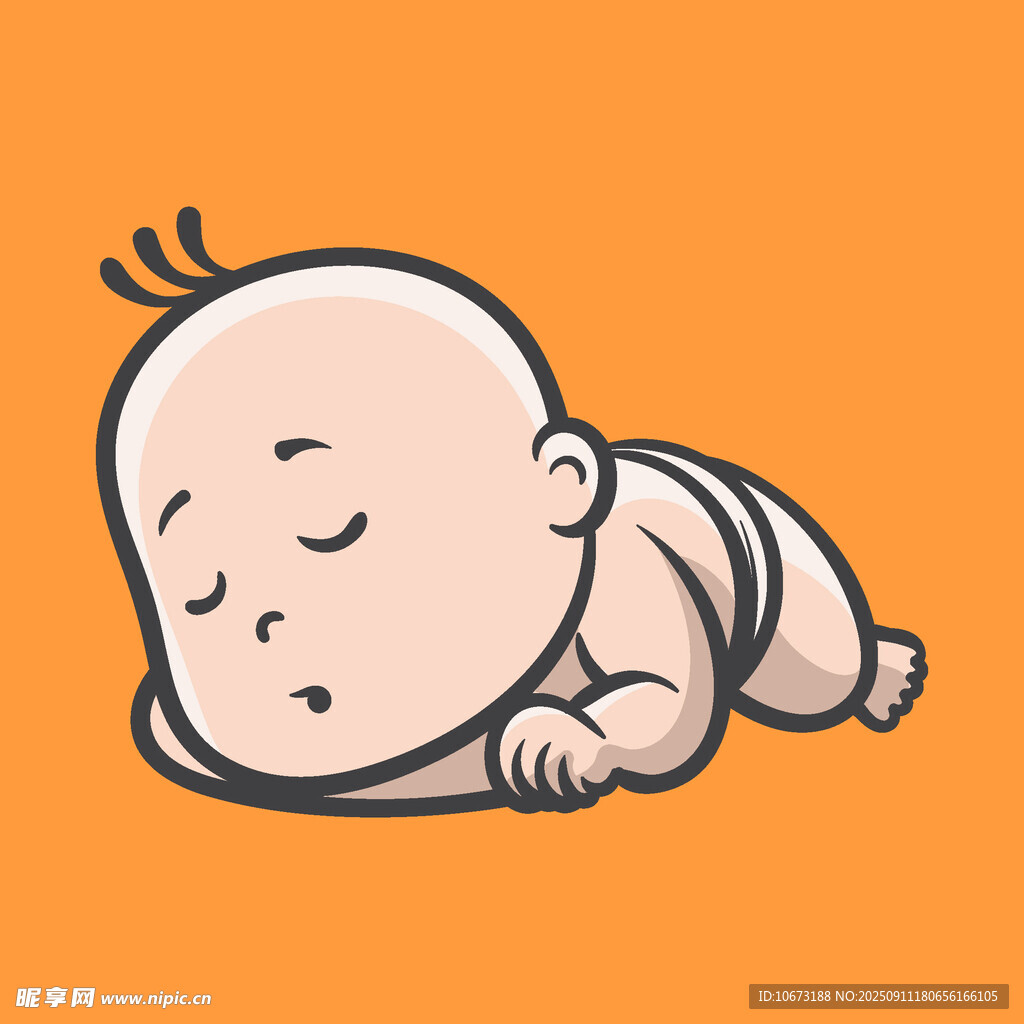 熟睡的可愛小嬰兒