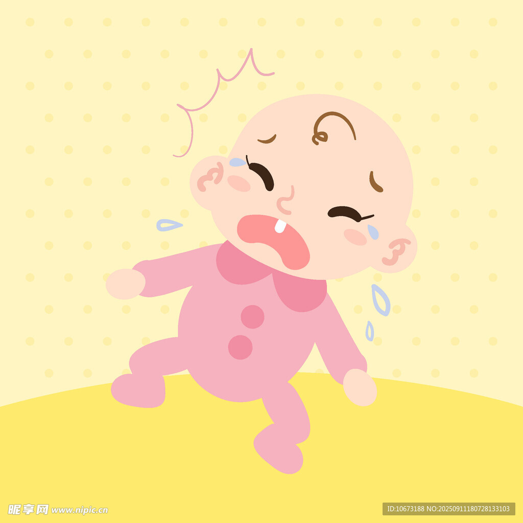 哭泣的可愛小嬰兒