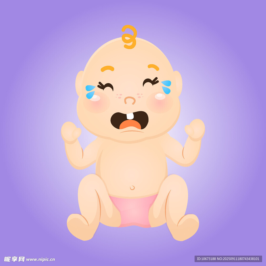 哭泣的可愛小嬰兒