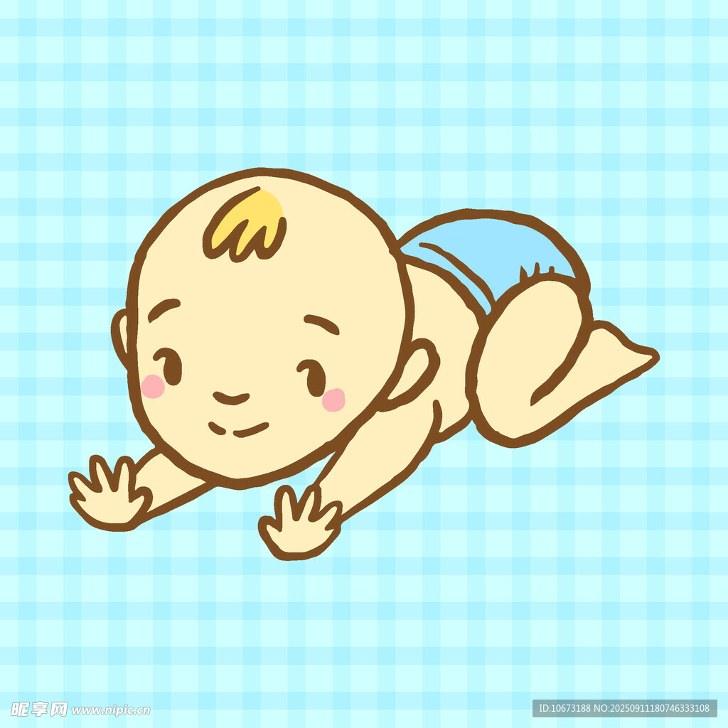 爬行的可愛小嬰兒