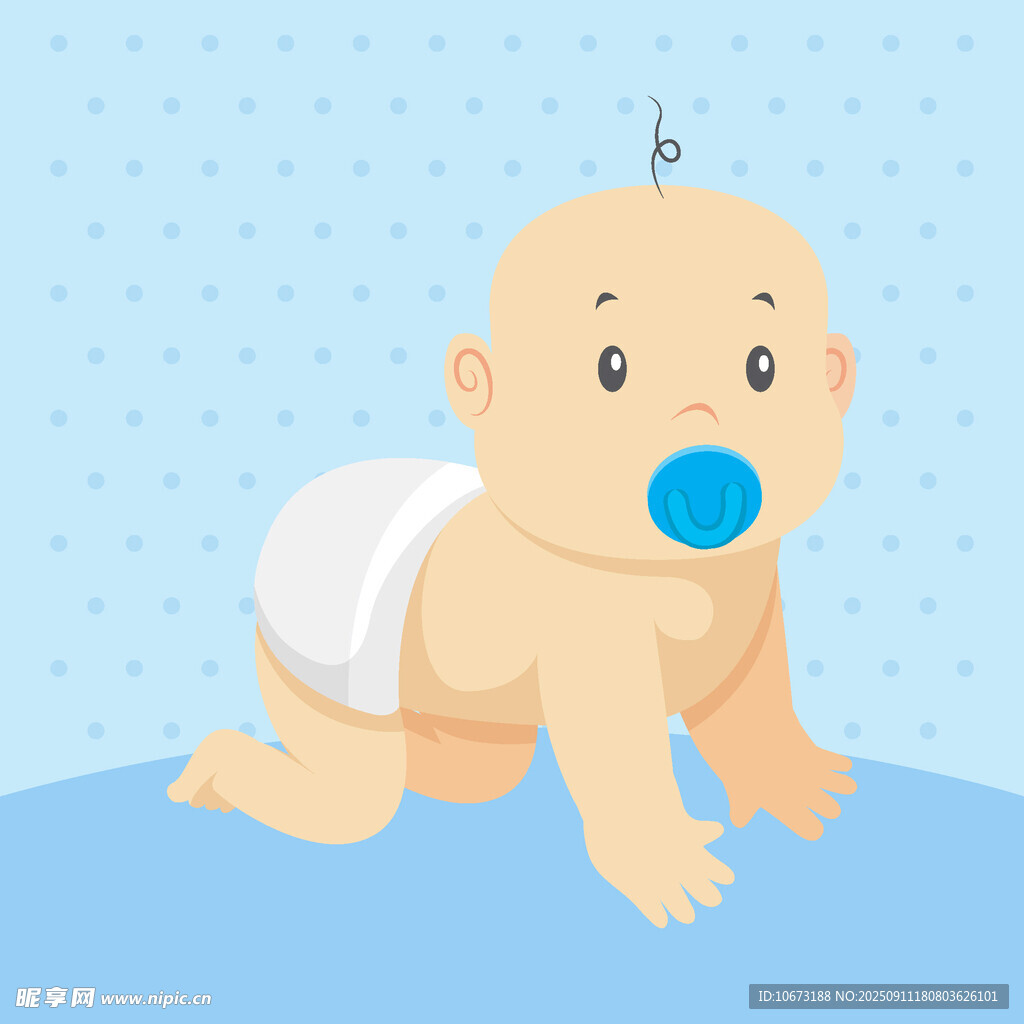 爬行的可愛(ài)嬰兒