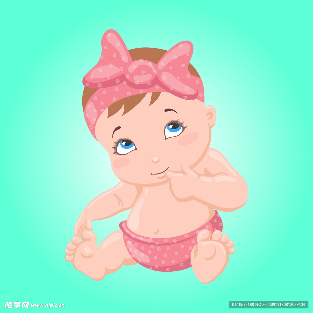 可愛粉衣女嬰形象