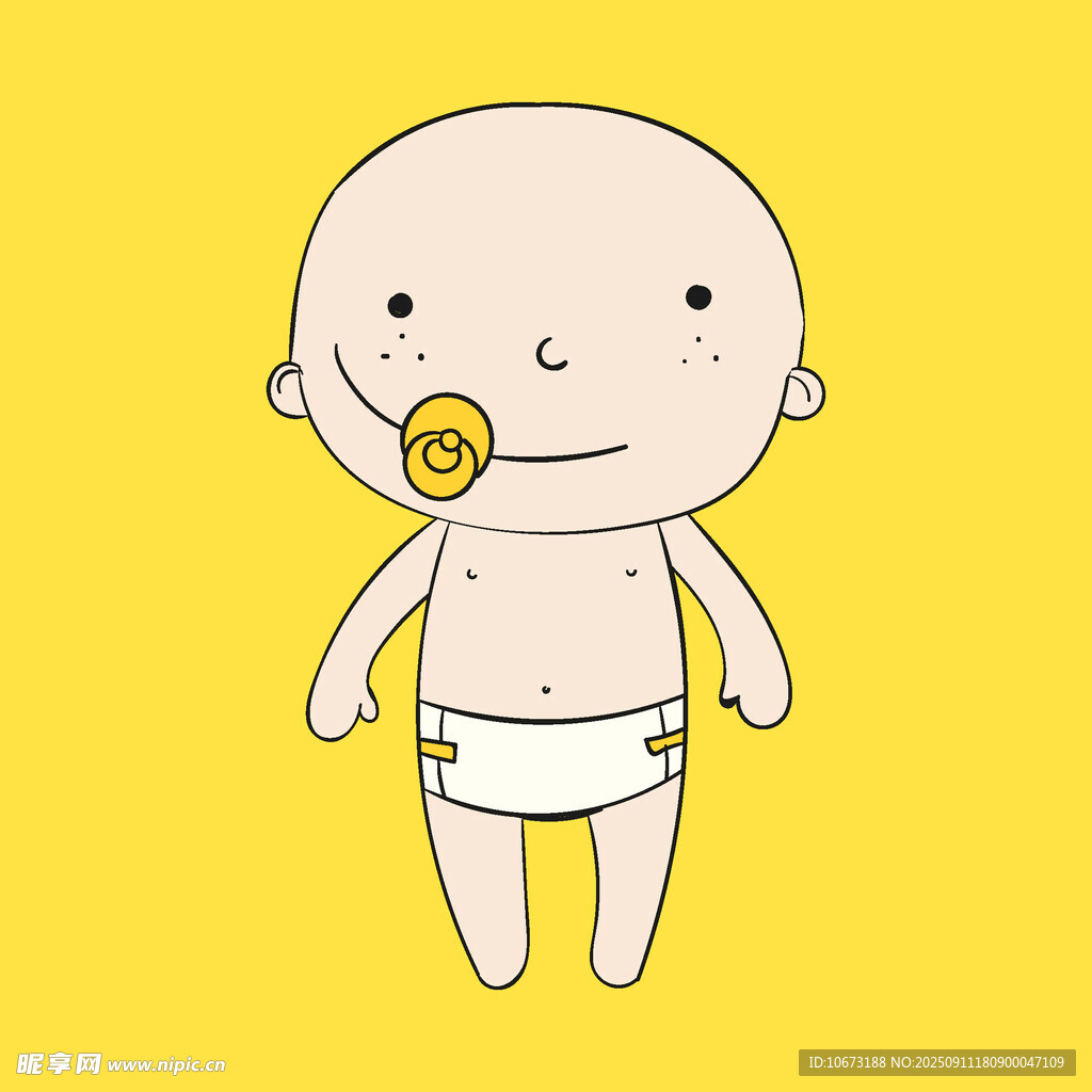 可愛嬰兒形象插畫