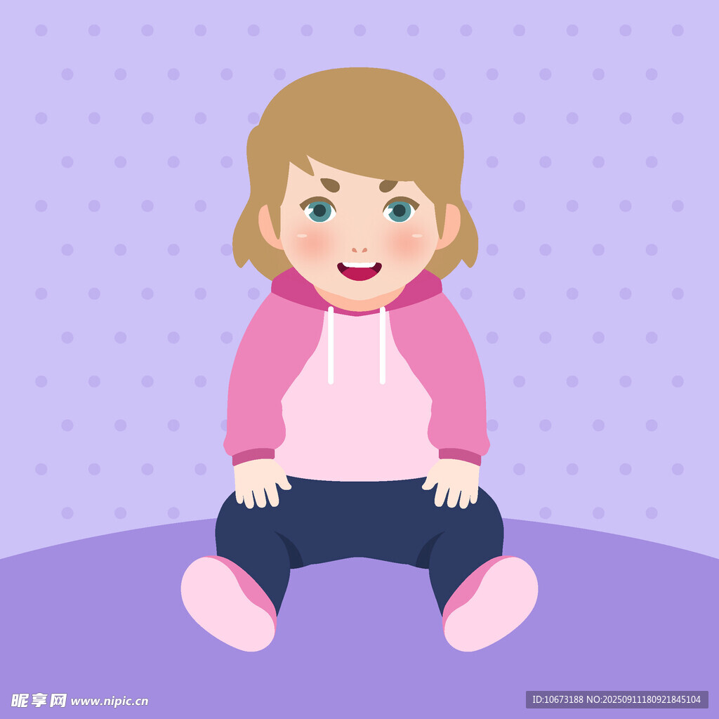 坐著的可愛小女孩