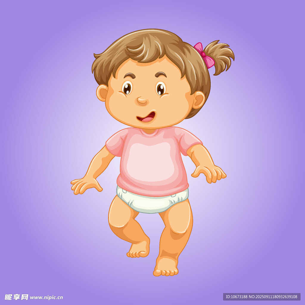 學(xué)步的可愛(ài)小女孩