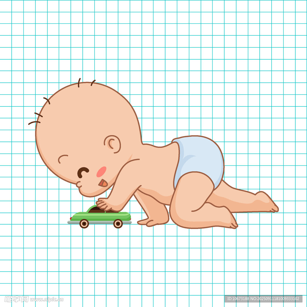 趴著玩玩具的可愛小嬰兒