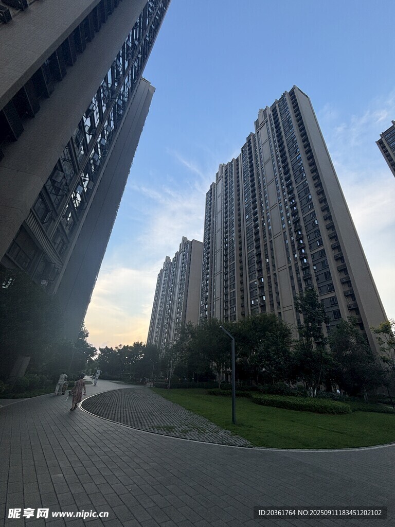 城市高樓間的寧靜小道