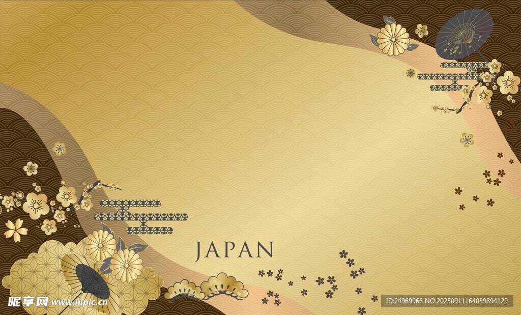 日式和風花卉背景圖案