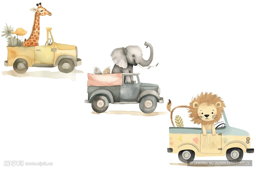動物駕駛卡通汽車組圖