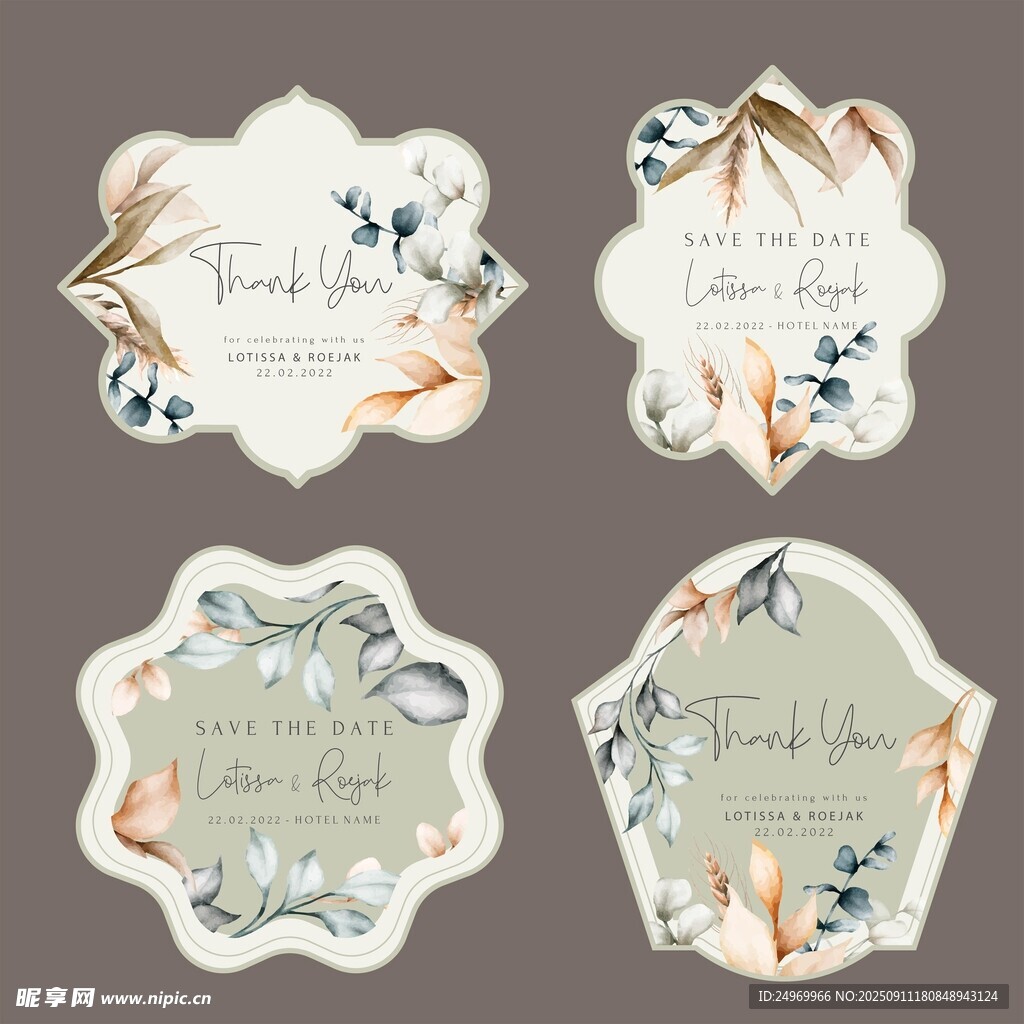 植物風(fēng)異形裝飾標(biāo)簽設(shè)計(jì)