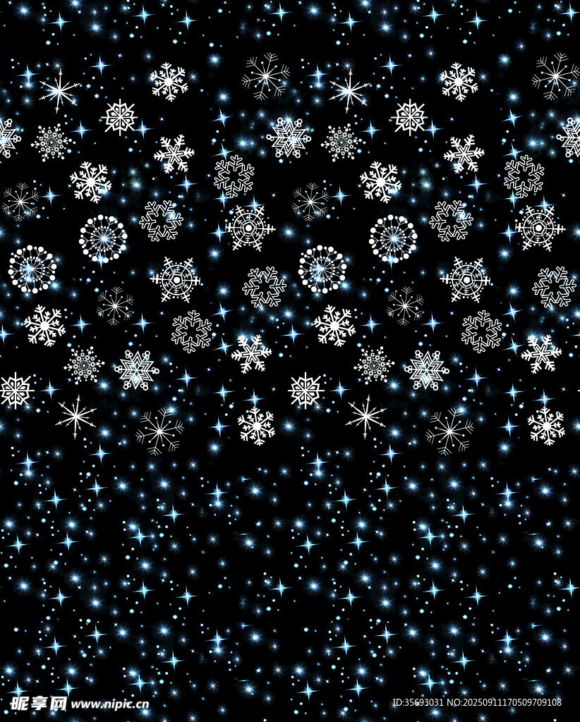 雪花閃爍的夢(mèng)幻黑色背景