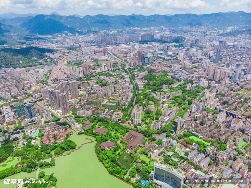 福州西湖公園航拍