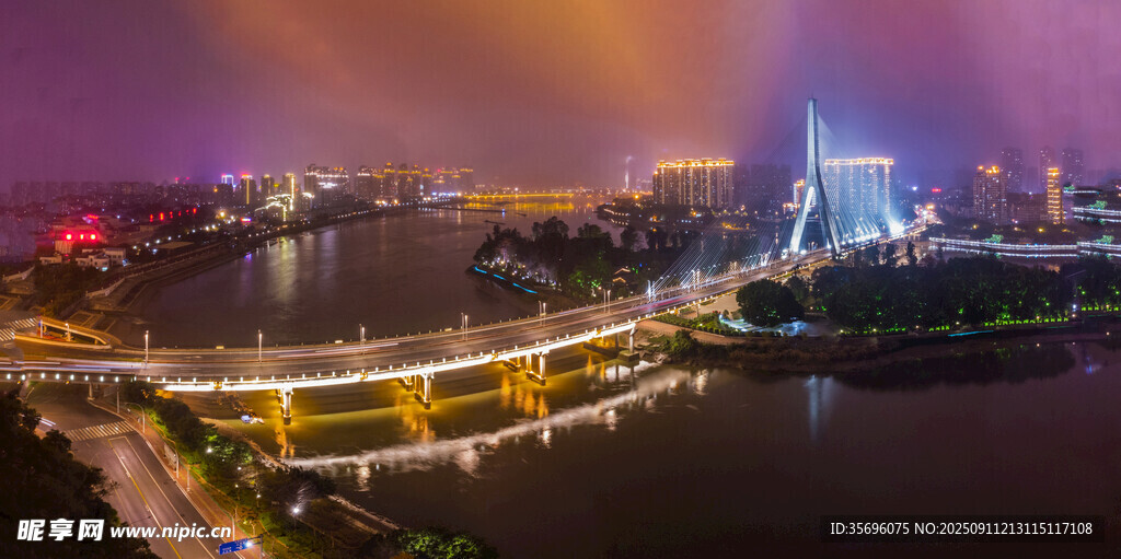航拍福州地標三縣洲大橋